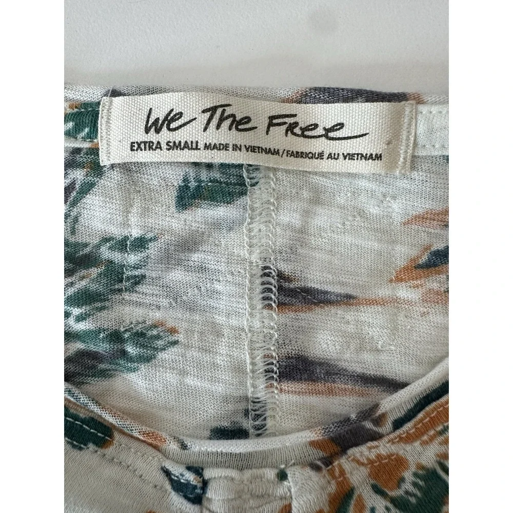 FREE PEOPLE we The Free‎ Top Women XS Bohemian Boho Flower Lo G Sleeve Blouse